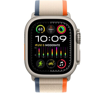 Apple Watch Ultra 2 GPS + Cellular, 49mm Titanium Case with Orange & Beige Trail Loop, S/M - Very Good